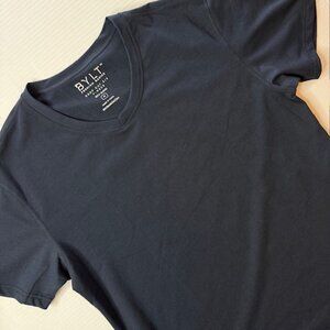 BYLT T-Shirt Premium Basics Drop Cut V-neck Me Medium Dark Blue Short Sleeve